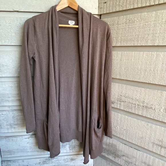 SOLD aritzia | brown drapey cardigan | silk cashmere blend | size small - Picture 1 of 10